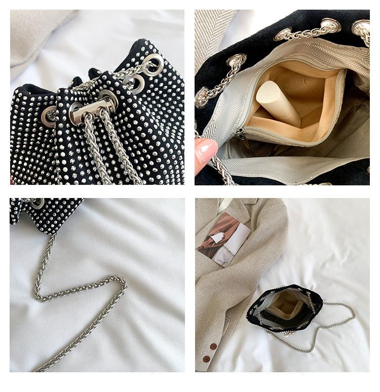 Diamds Women's Shoulder Bag Small String Bucket Bags Evening Party Purse Handbags Fashi Design Female Chain Crossbody Bags