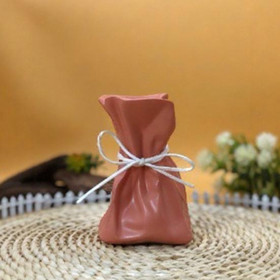 Money Bag Shape Vase for Flower Arrangement Small Resin Decorative Flower Vase for Wedding Dinning Bookshelf Home Office Decor