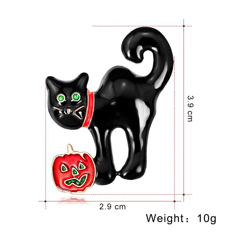 Women Halloween Cat Brooch Enamel Cat Wedding Banquet Brooch Pin Skirt Decoration