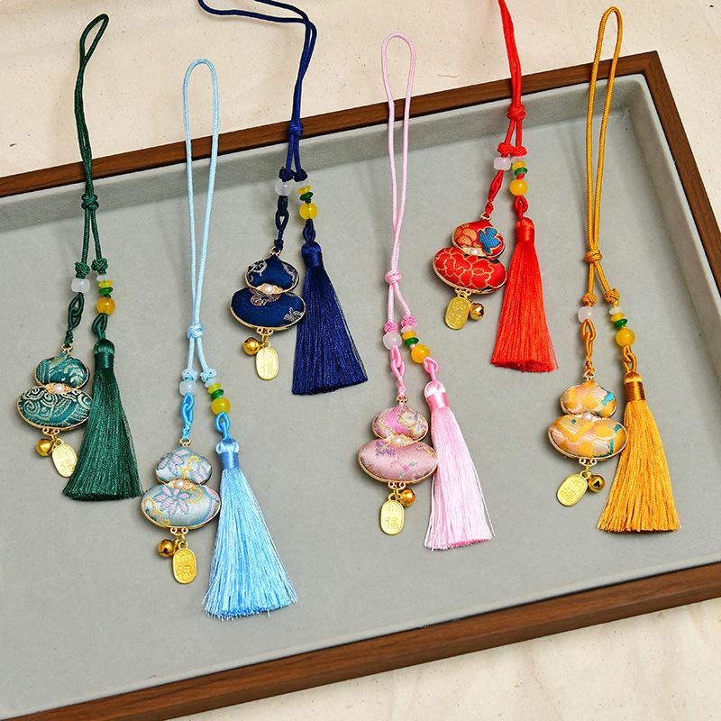 Handmade DIY Car Pendant Kit: Brocade Gourd Hanging Ornament Souvenir