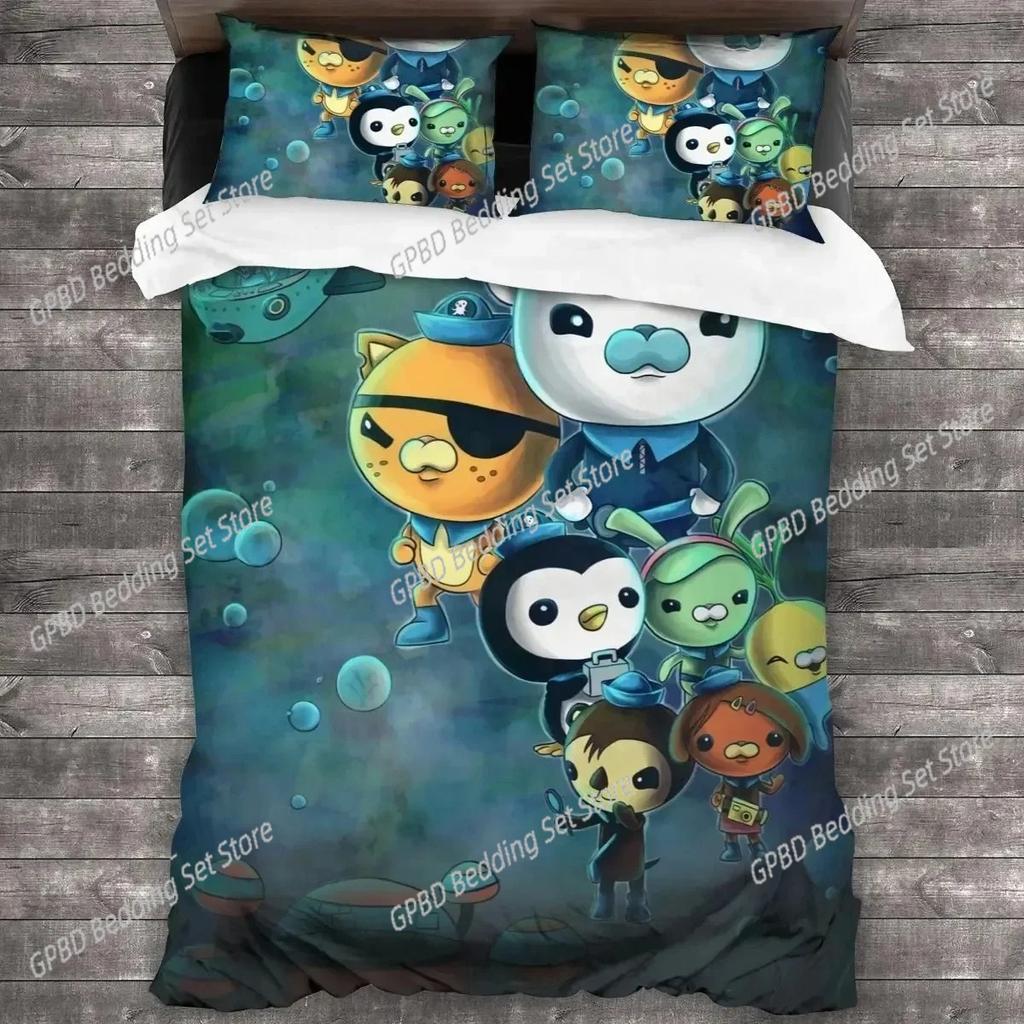 Comforter Anime Octonauts Bedding Set 3D Printed Suitable For Bedroom Kids Home Textile