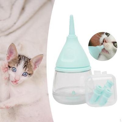 Kitten Bottle Feeding Kit 35ml Nursing Portable Pet Feeder Milk Replaceable Nipples