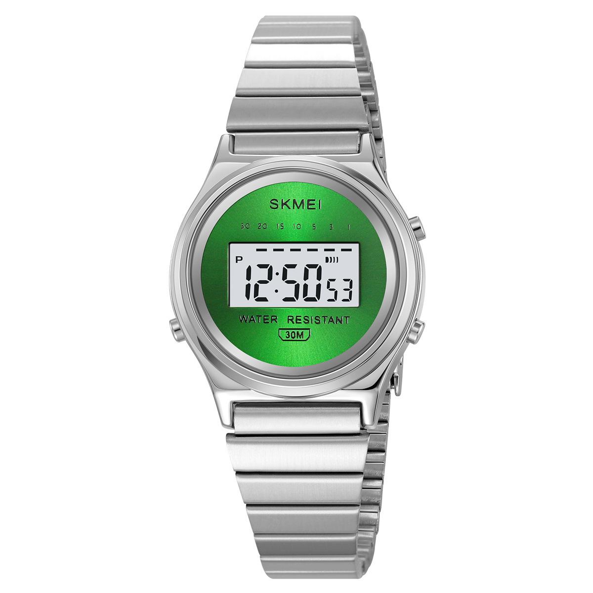 

Electronic watch women s watch 30 meters waterproof steel belt multi-function electronic watch