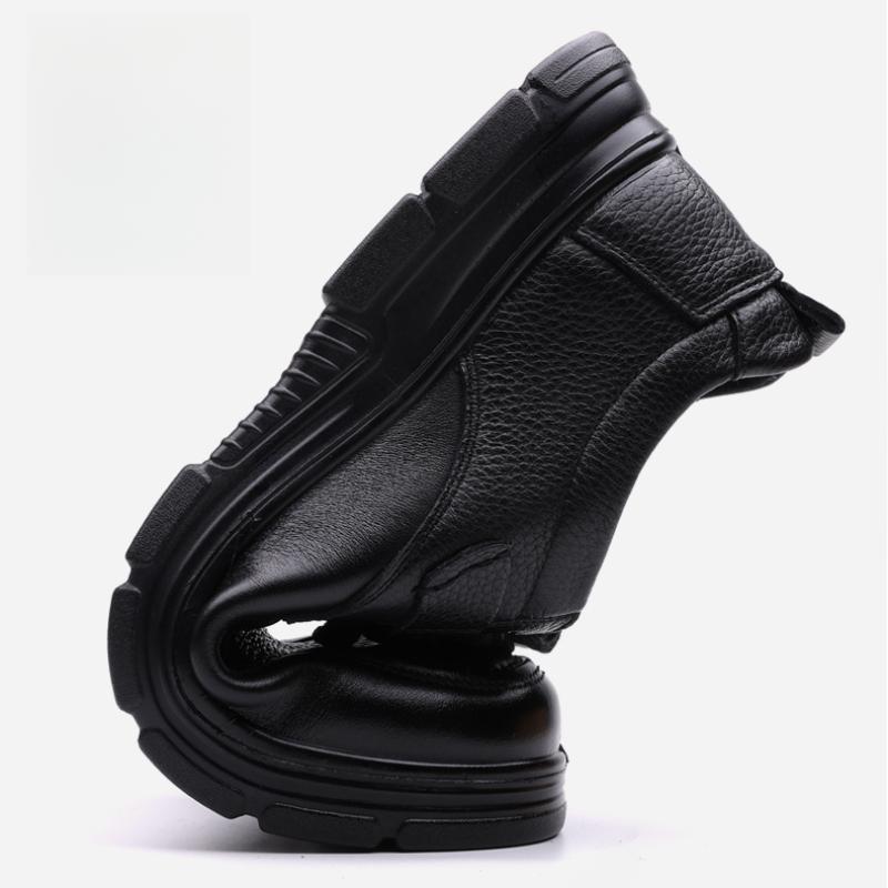 Men's Leather Shoes Flat Casual Shoes Male Footwear Soft Comfortable Black