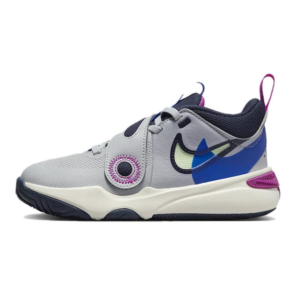 Nike Team Hustle D11 SE PS Wolf Grey Hyper Royal Kids Sneakers Obsidian Vapor-Green FN5006-001