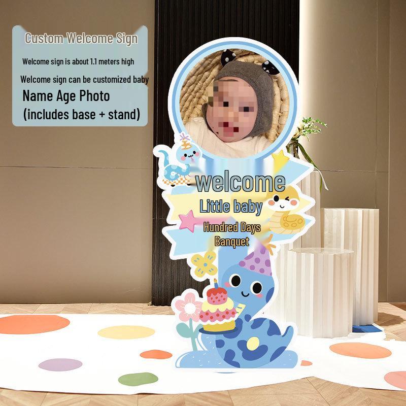 Baby Full Moon & 100 Days Celebration Decor Set - Snake Theme with Balloons for Boys and Girls