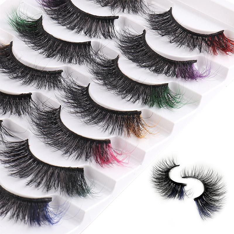 High Imitation Mink Hair Color False Eyelashes Simulation Dense Multi-Layer Three-Dimensional Curled Eyelashes
