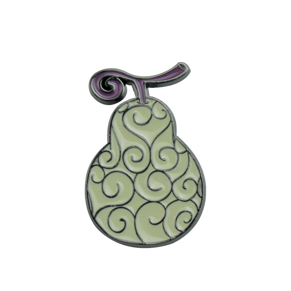 One Piece Devil Fruit Brooch - Ace Flame & Rubber Fruit Badge Jewelry