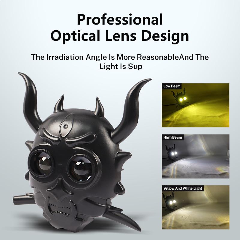 Projecteurs LED pour motos 18 W, design cool, double couleur, blanc, jaune, lampe auxiliaire antibrouillard, phare universel pour voiture Buggy