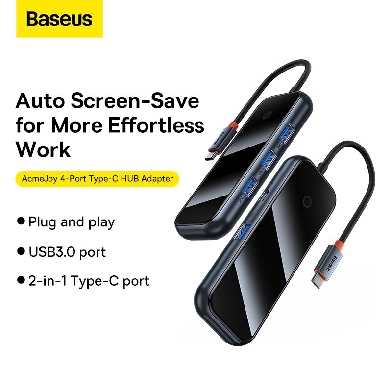 

4-портовый адаптер-концентратор Baseus AcmeJoy Type-C Type-C — USB3.0*4, темно-серый