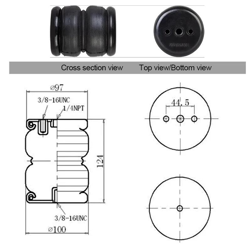 2Pcs Air Ride ride Springs suspension 2200Ib Air Single Port 1/4 npt Small Rubber shock absorption bag 2E2200