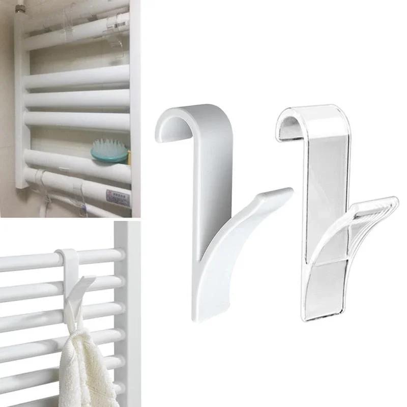 1PCS High Quality Bathroom Towel Hook Radiator Heating Rack Iron Hanger Bathroom White/Transparent