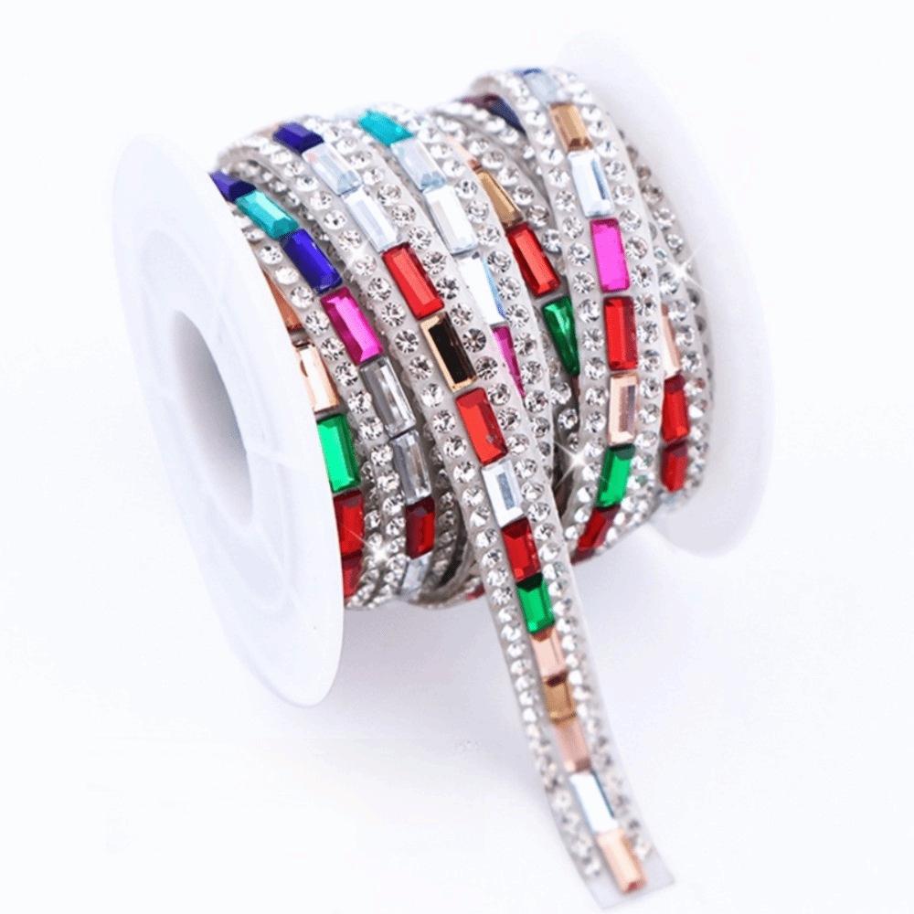 Rhinestone Trim Colorful Crystal Strip Self Adhesive Flexible Rhinestone Strip DIY Supply Shiny Apparel Accessory Bag Decor