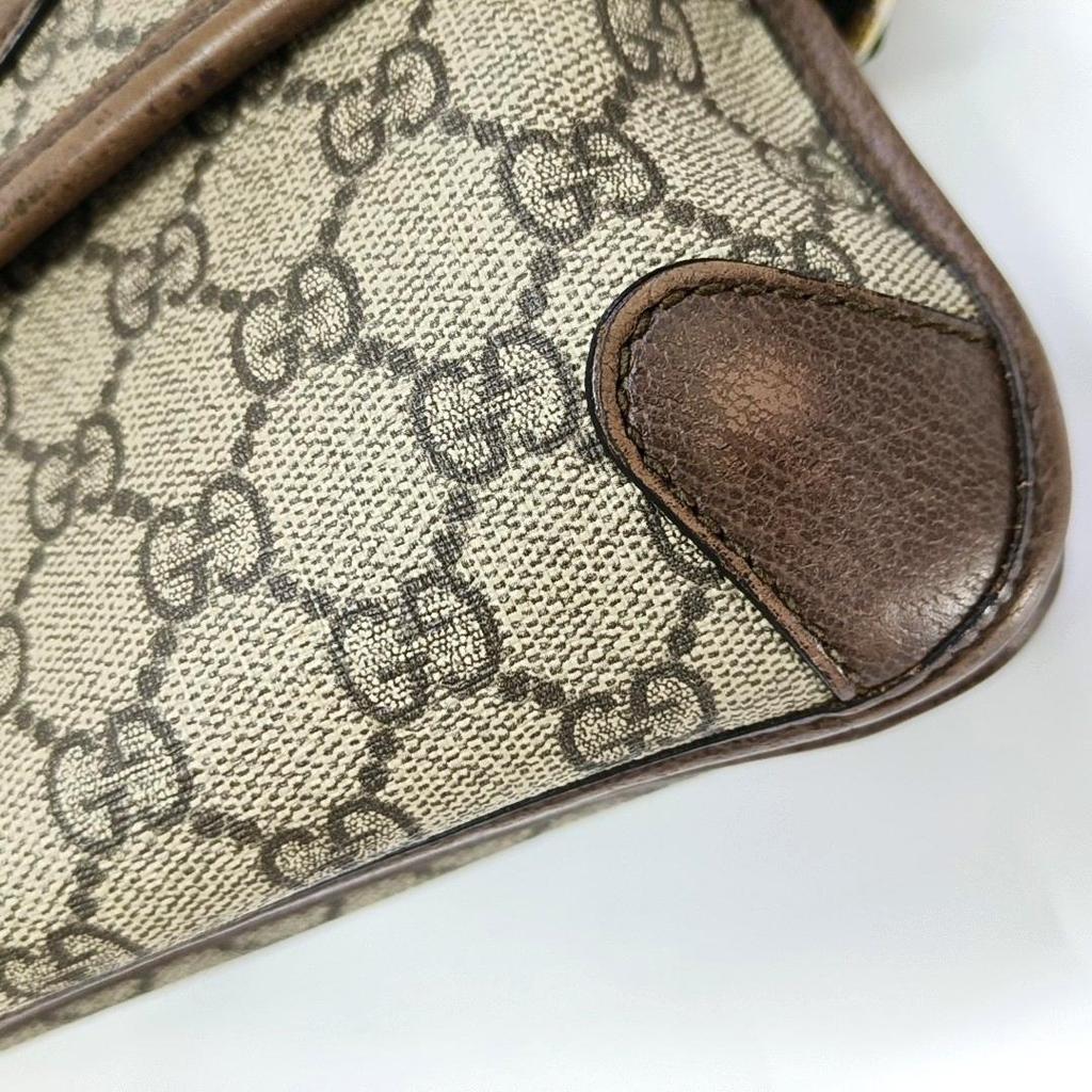 [Pre-Owned] GG Supreme Reversible Tiger Head Magnetic Closure Shoulder Canvas And Leather Trim Crossbody Bag Small - Fair #1ALHDUX