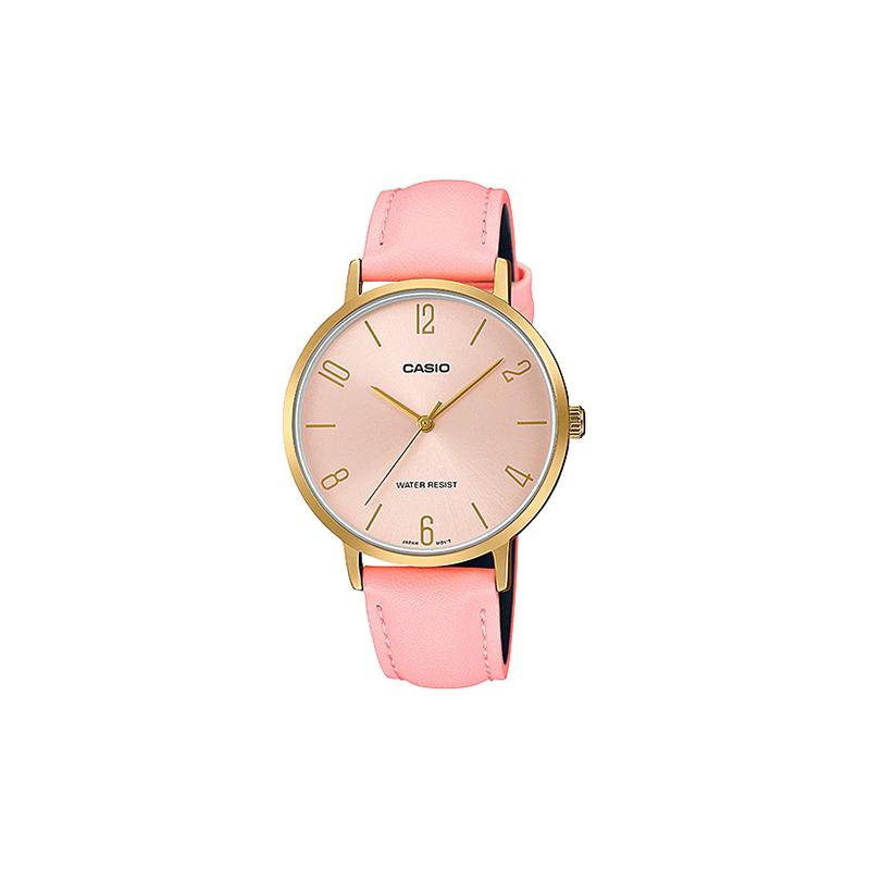 

Casio DRESS Series Fashionable Business Retro Literary Versatile Classic Pointer Digital Scale Waterproof Quartz Movement Japanese and LTP-VT01GL-4B розовый