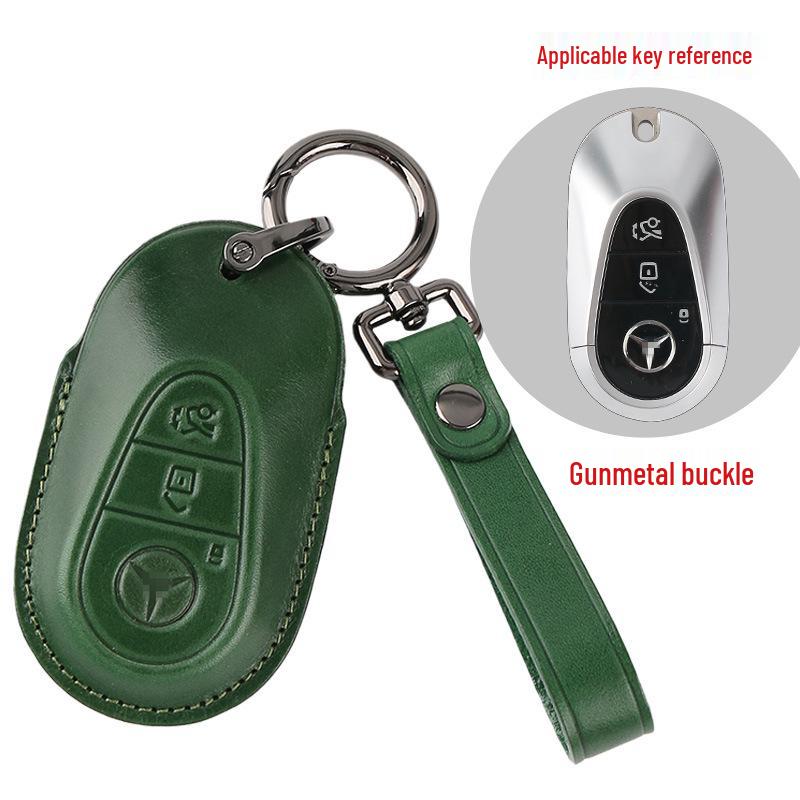 Genuine Leather Handmade Smart Car Key Case for Mercedes - Full Cover