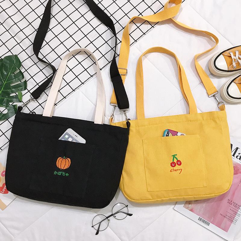Avocado messenger bag trendy bag new canvas bag simple literary shoulder bag