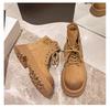 Thick-soled Martin boots women's shoes 2025 spring and autumn new non-slip rhubarb boots women's British height-increasing outdoor tooling short boots
