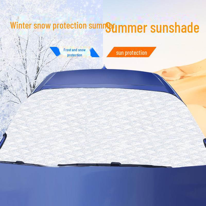 Car Snow Shield Half Cover: Thickened Anti-Frost & Anti-Snow Shields Front Windshield from Freezing.