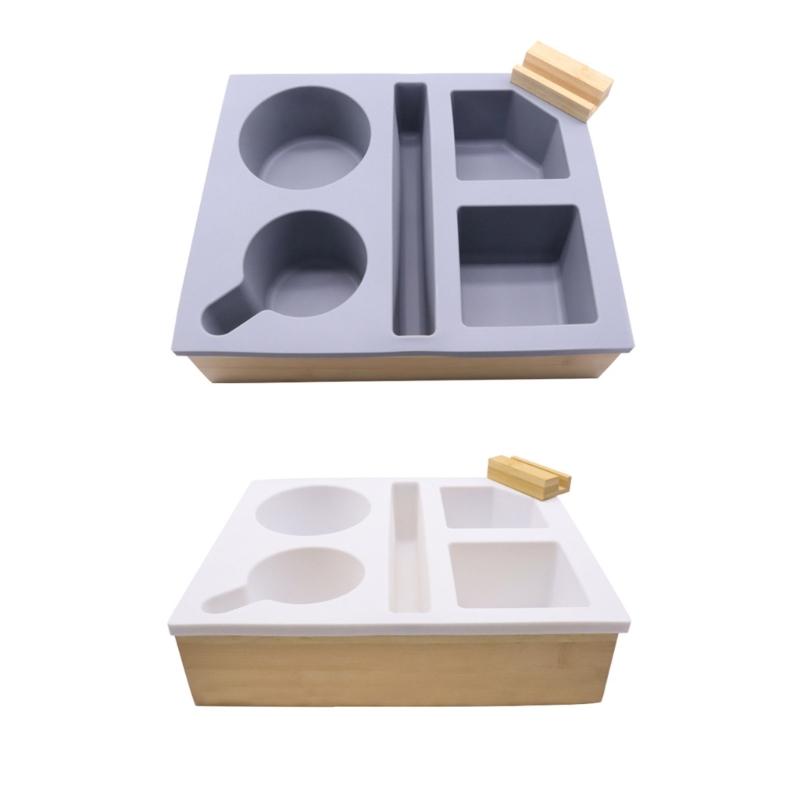 Multifunctional Silicone Organizer for Cups and Smartphones Practical Couch Cup Holder Tray for Snacks Beverages Rack