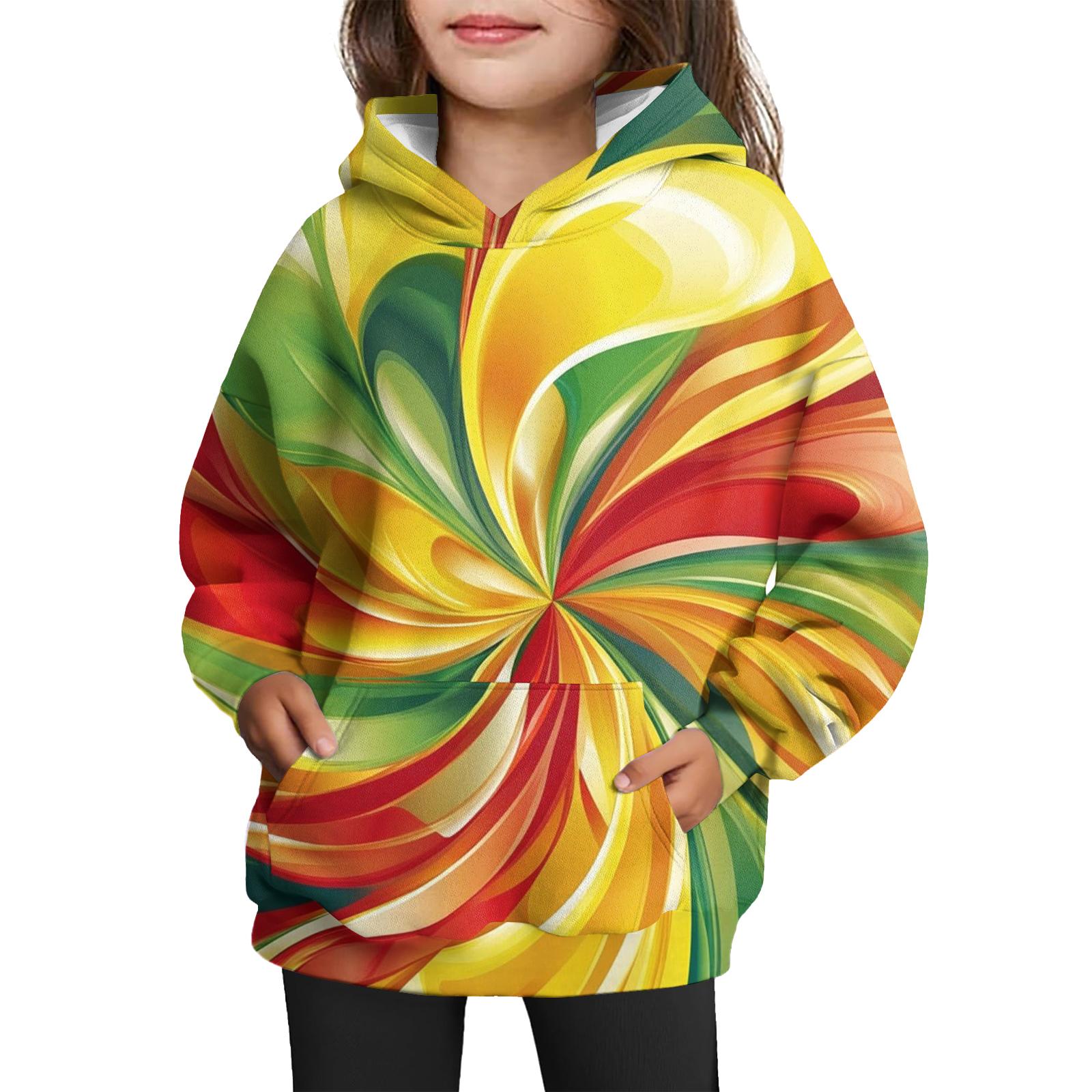 

Худи с завязками для девочек - Пуловер с принтом на День карнавала 90 жёлтый