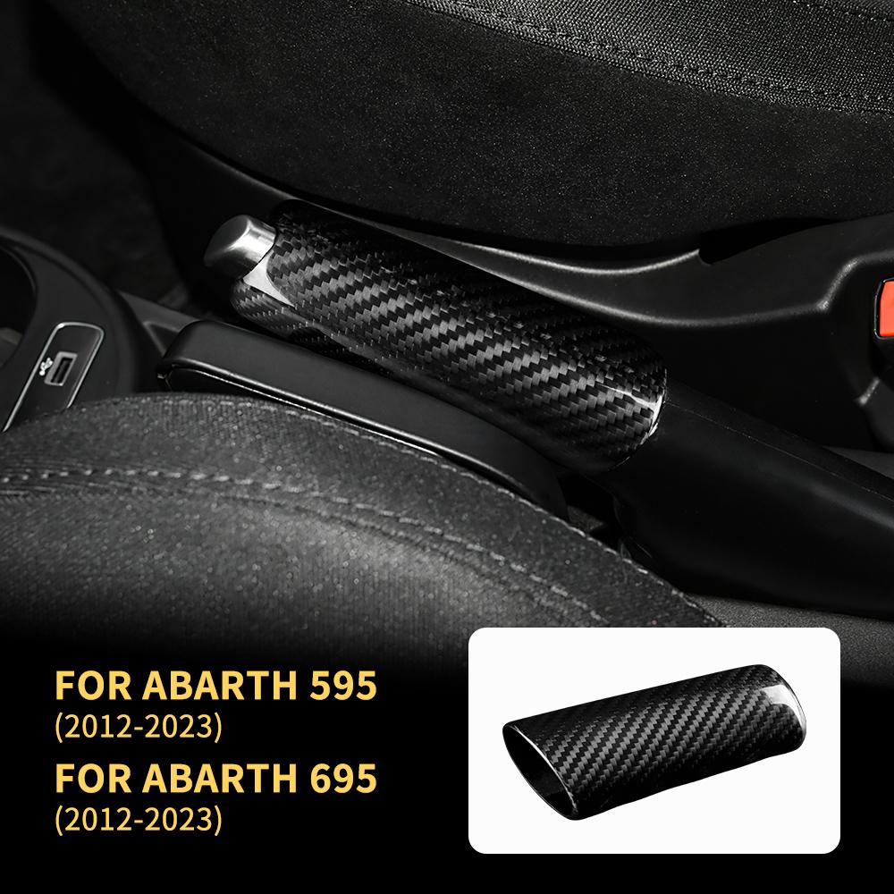 Real Carbon Fiber Handbrake Cover Trim for Abarth 595 695 2012-2023 Interior Moulding Accessories