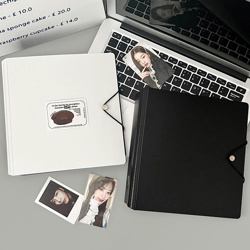 Kawaii 4 Grid Binder Kpop Po Card Collect Book Large Capacity Idol Po Album Pocards Holder Storage Book Stationery