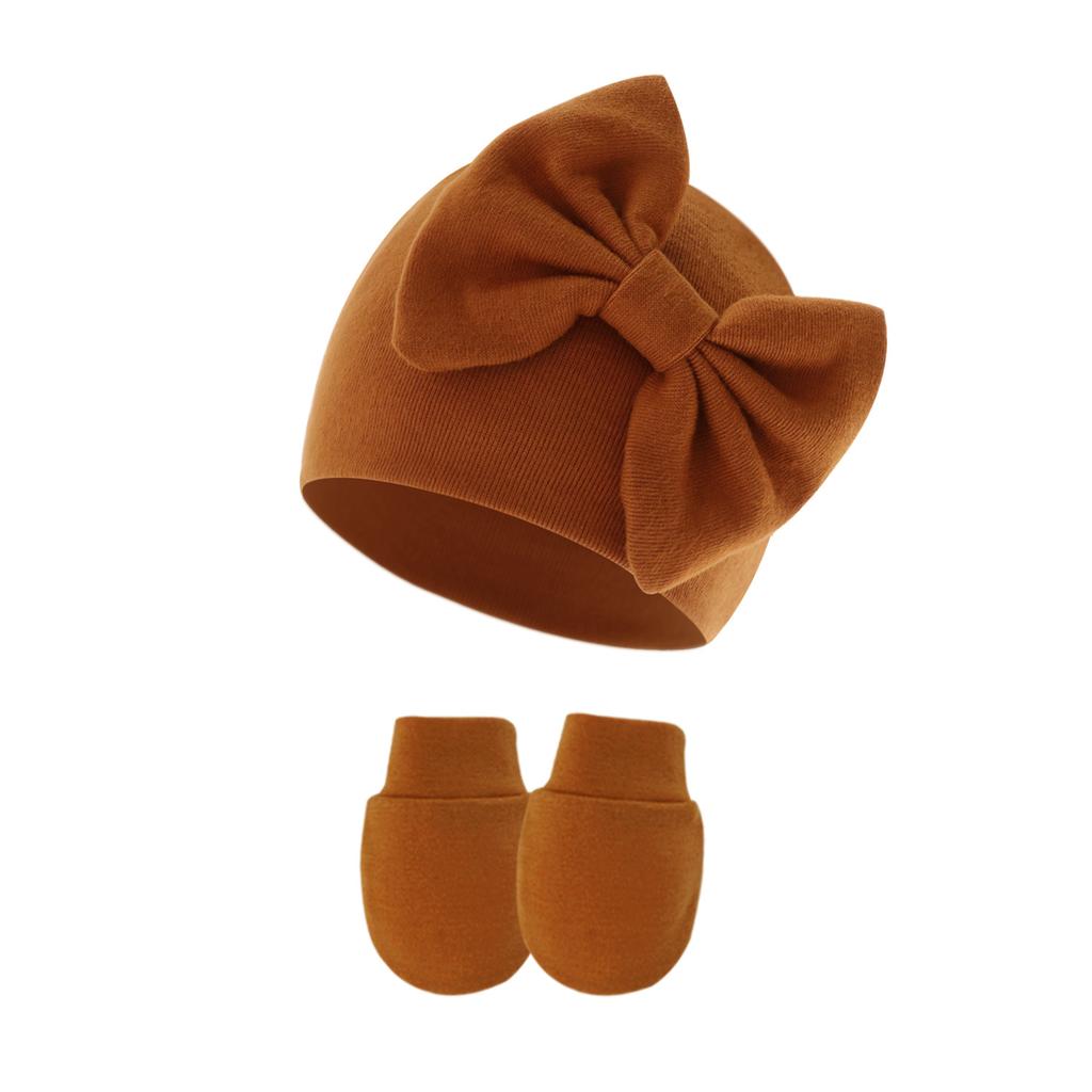 Infant Girl Hat Gloves Kit Cotton Newborn Beanie Ideal for Girls Accessories Infant Cap Baby Toddler Infant Turban Kids Props