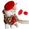 Dog Beret Hats Cats Hats Fashion Four Seasons Funny Wool Winter Pet Hat Mini Monochrome Cat Beret Cute Pet Casual Travel Outfit