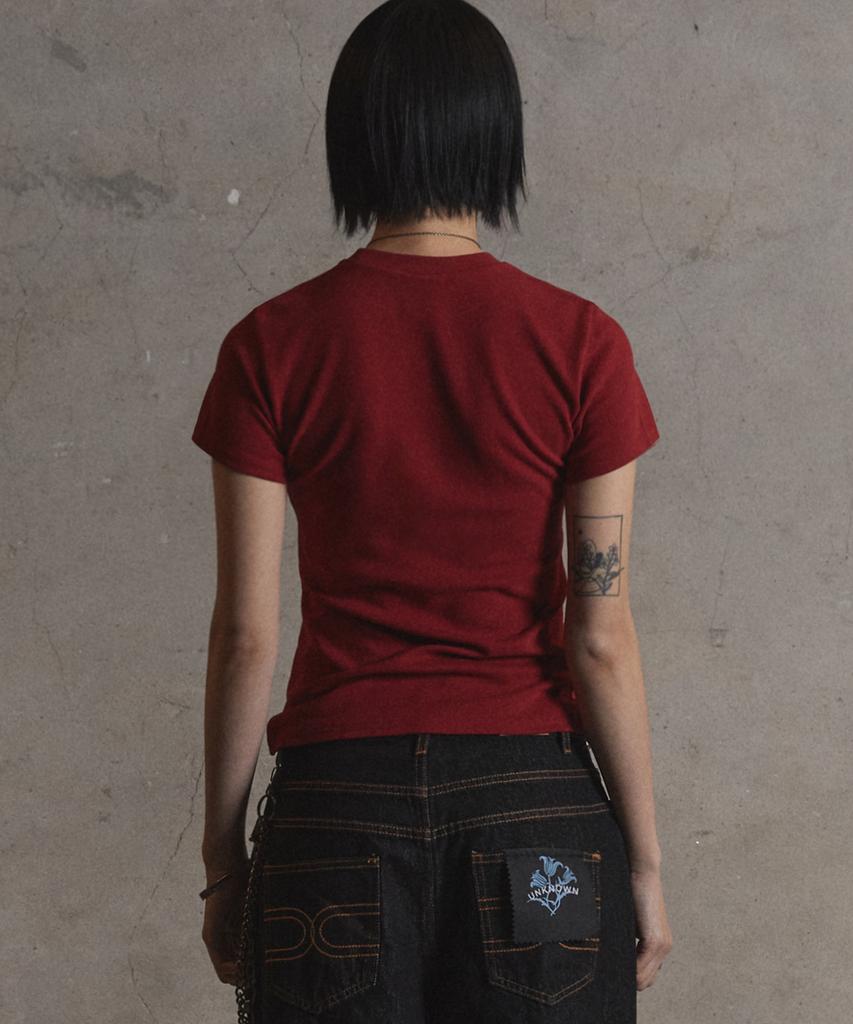 Garter Gallery Vintage Heart Crop T-Shirts_Red