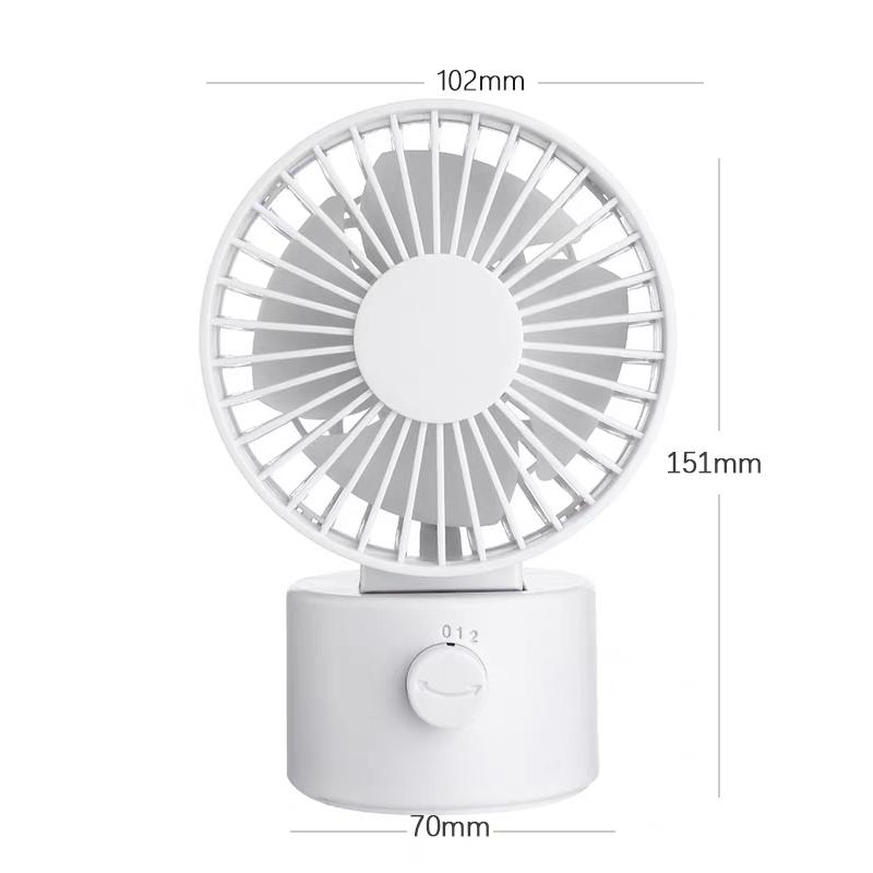 USB Desktop Oscillating Fan, Dual Blades, Strong Wind, Low Noise, 30 ° Angle Adjustment Mini Fan for Office and Home Use