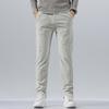 Spring Autumn Men's Corduroy Casual Pants Business Fashion Solid Color Elastic Regular Fit Trousers Male Size 29-38