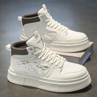 Herrenschuhe Herbst neue High-Top kleine weiße Schuhe Herren Trend vielseitige Plateau-Sportschuhe lässige Board-Schuhe trendige Schuhe
