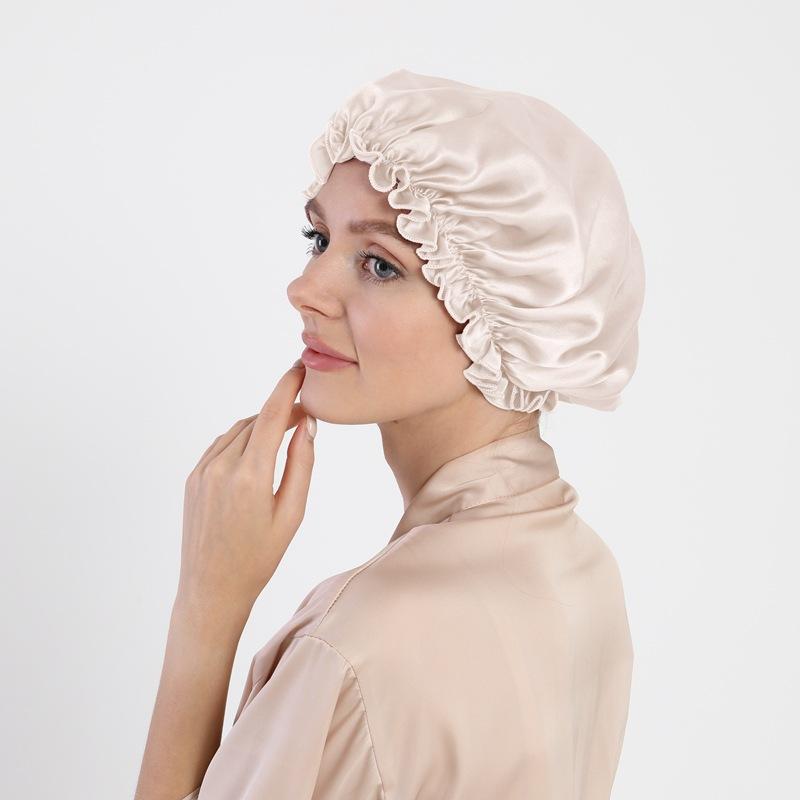 Mulberry Silk Hair Care Round Cap 16 Mmi Silk Nightcap Headgear Chemotherapy Cap Silk Shower Cap