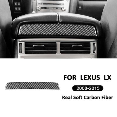 Pour Lexus LX 2008-2015 Fibre de Carbone Automobile Sortie d'Air Centrale Arrière Panneau Supérieur Couvercle de Boîte de Rangement Décoration Autocollant Intérieur