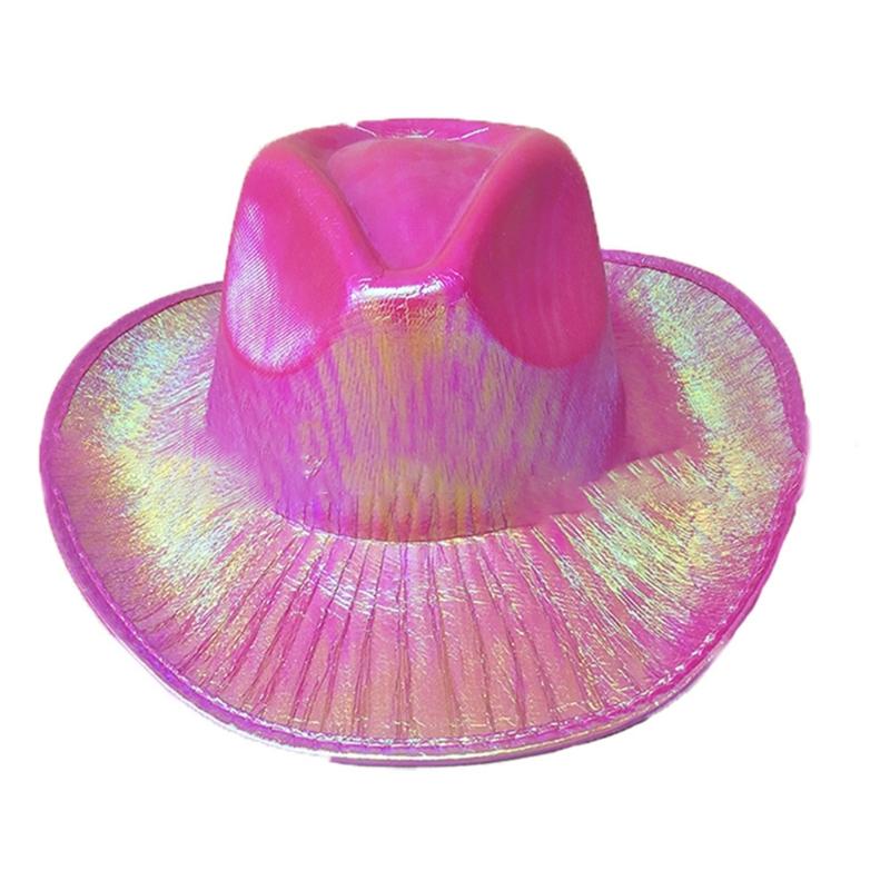 Funny Party Hats Cowboy Hat for Women Cowgirl Hat Cowgirl Costume Hat Space Cowboy Holographic Rave Hat