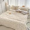Queen Size Washed Double Gauze Summer Quilt Lightweight Comforter Soft Breathable Soya Fibre Filling Blanket for Spring