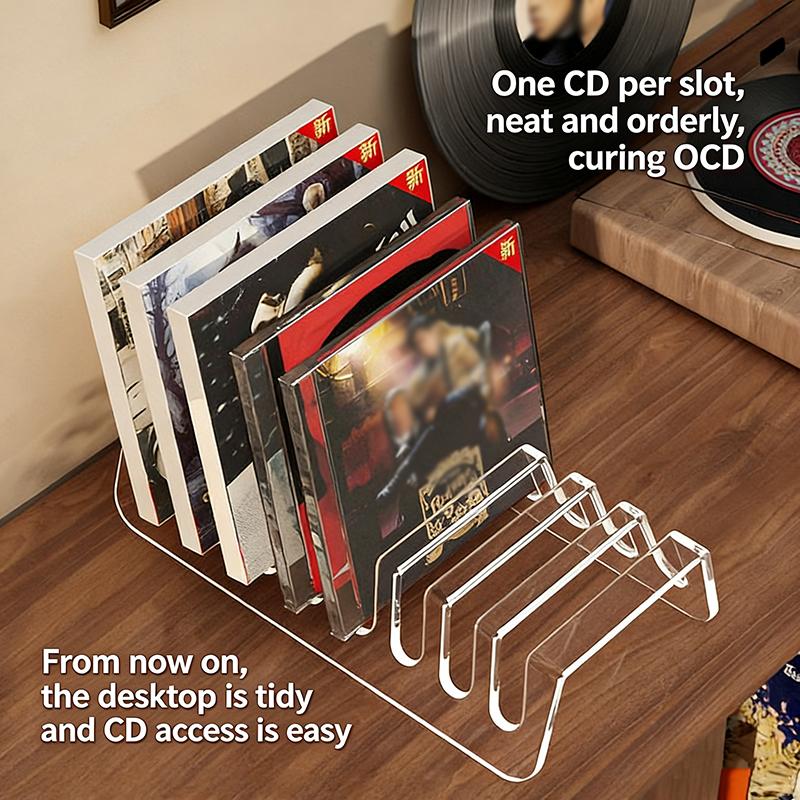 2PCS 6 8 Grid Acrylic CD Display Organizer Shelf for Music Album Storage Bedroom Office