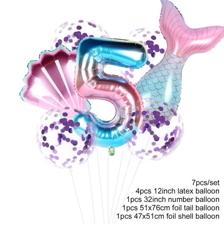 Little Mermaid Tablecloth Mermaid Tail Disposable Tableware Mermaid Birthday Party Decoration Baby Shower Girl Birthday Decor