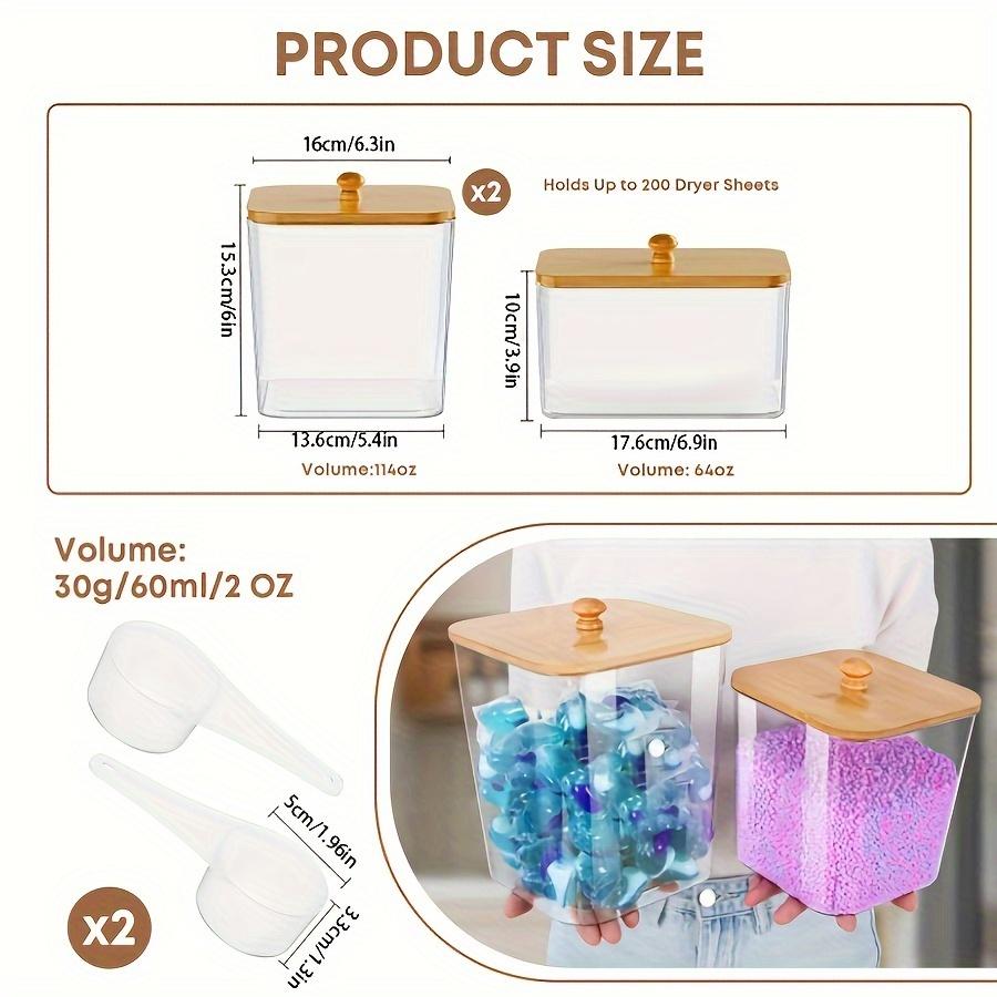 Laundry Room Organization Storage Containers Laundry Pod Containers and Dryer Sheet Holder with Lids and Labels Organizing