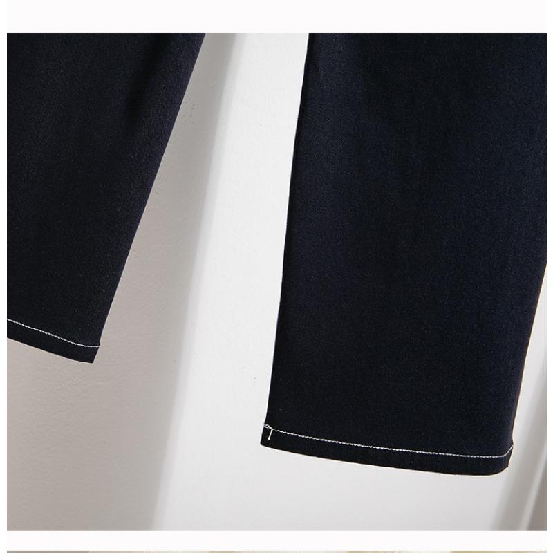 MODIQUE Women's Winter Large Size Knitted Jeans New Loose Classic Casual High Waist Cotton Trousers Basic All-match Straight Jeans