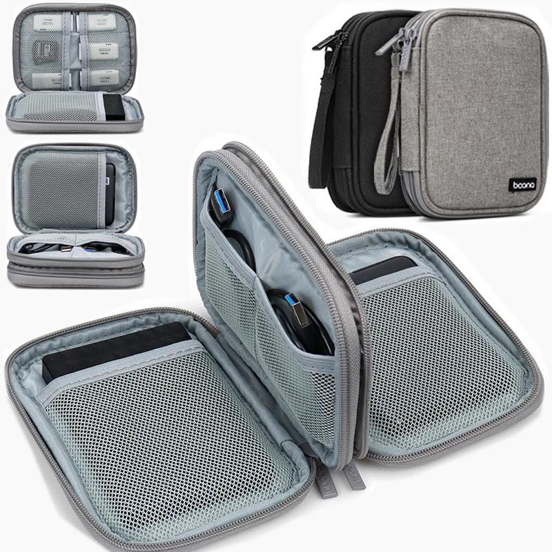 Elektronische Aufbewahrungstasche Mobiles Festplattenpaket Geschäftsreise Tragbarer USB-Datenkabel-Organizer Headset-Ladegerät Schutzhülle