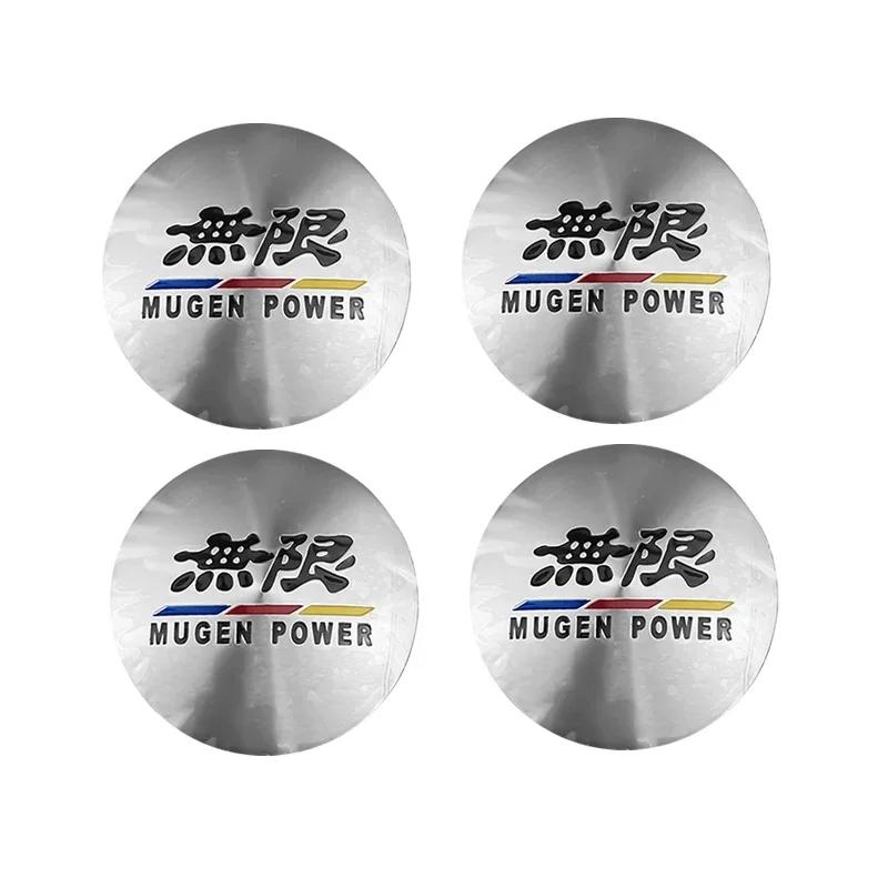 4PCS 56mm Car Badge Hub Cap Sticker Wheel Center Cover Decal Decoration For Honda Mugen TypeR Civic Accord Fit Jazz FIT HRV XRV