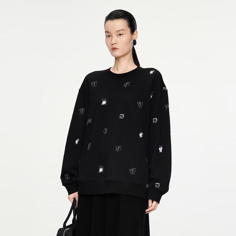 JNBY 2024 Autumn Loose Fit Pullover Sweatshirt