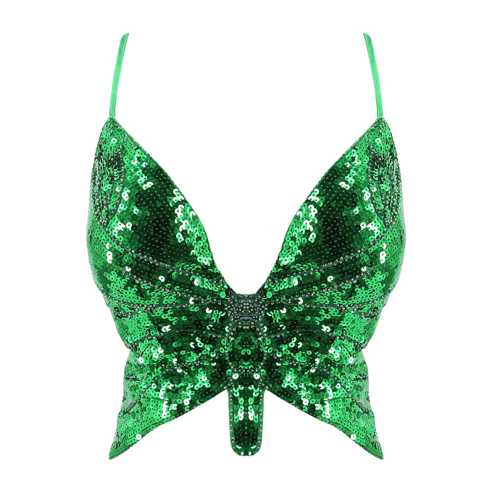 

Ladies Performance Tops, Belly Dance Bras, Sexy Stage Butterfly Bras One Size