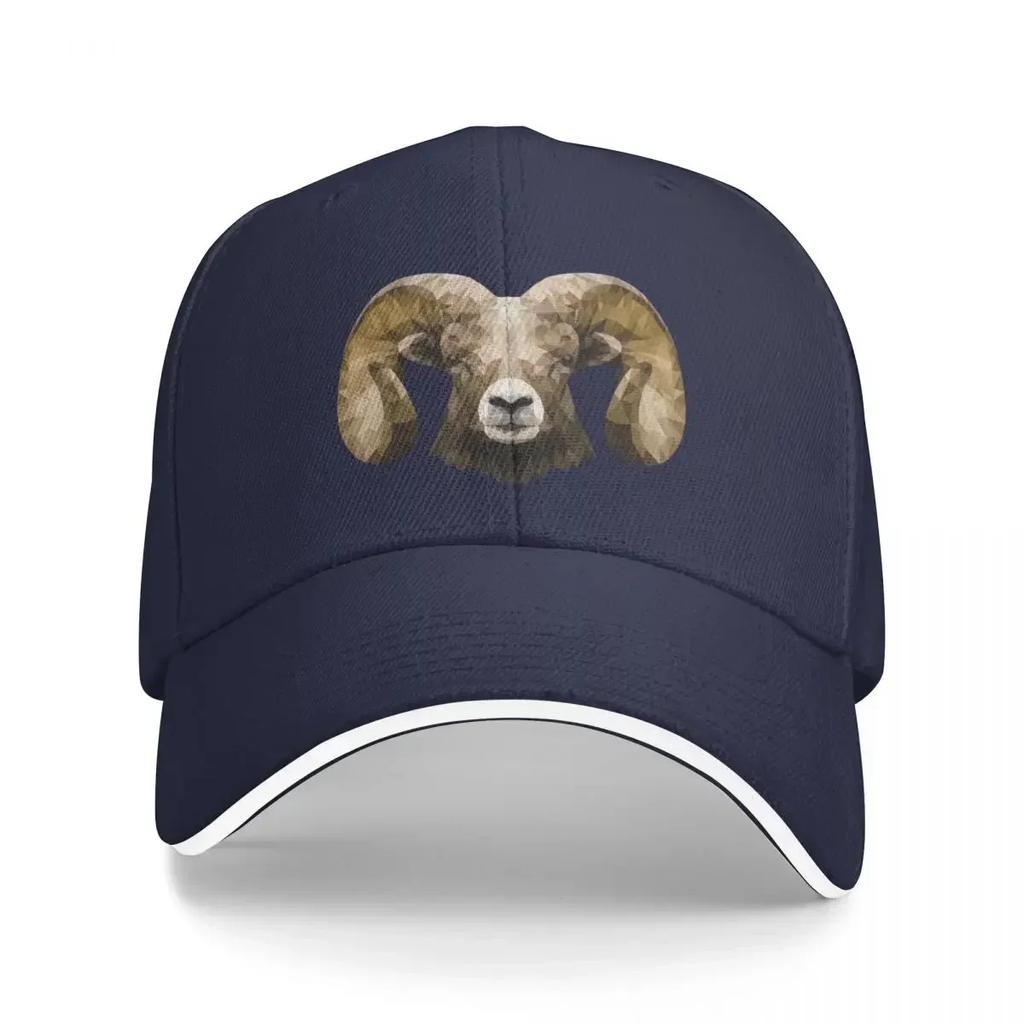 Bighorn Sheep Polygonal Design Baseball Cap Funny Hats Sun Cap Women Caps Unisexs