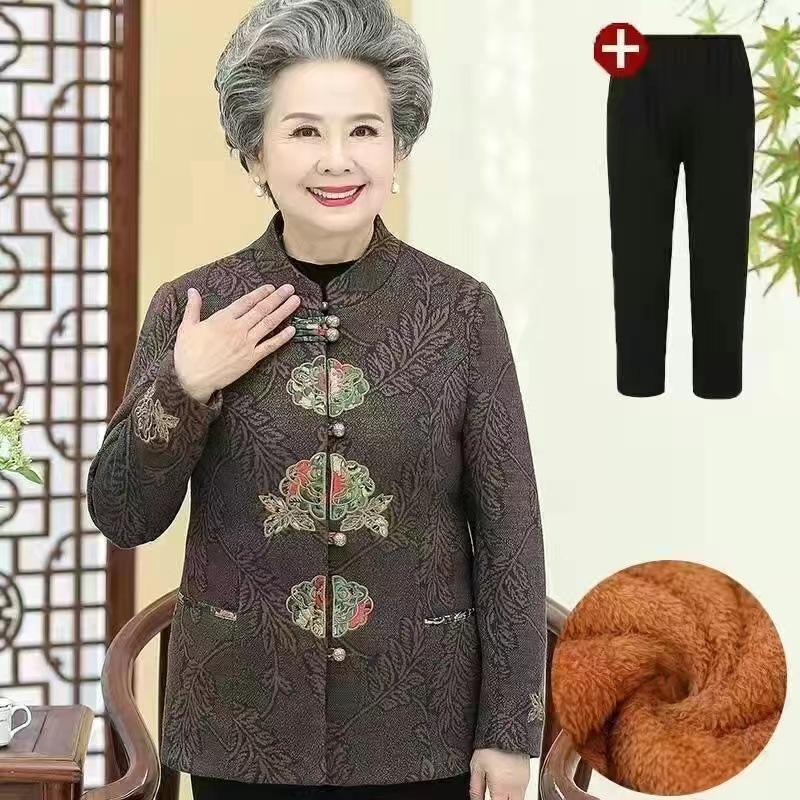 Spring and Autumn Jacket Set for Mature Women (Ages 60-80) – Grandma Style