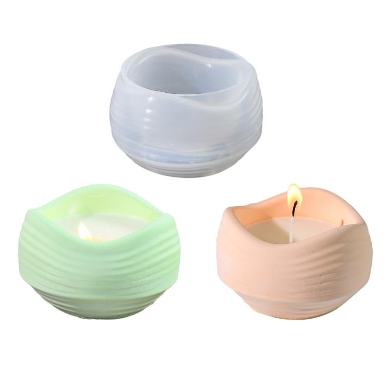 Silicone Succulent Planter Mold Candle Holder Mold Undulation Symmetry Candle Base Molds Suitable for Candle Holder