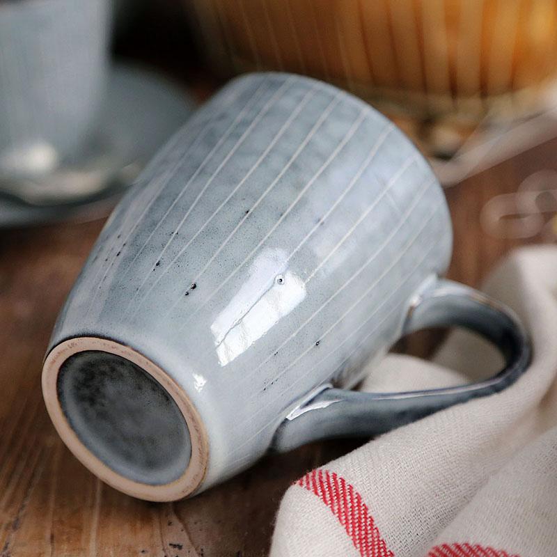 Vintage Coffee Mug Irregular Ceramic Mug Hand Painted Blue Coffee Cups Porcelain Milk Tea Mug Gift Office Cafe Drinkware 300ML