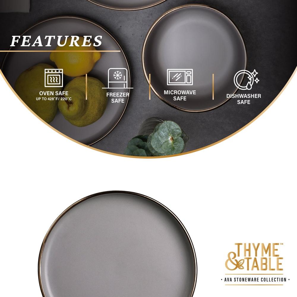 2 Pack Stoneware Salad Plates Microwave Dishwasher Freezer Safe Round Dinnerware Versatile Use Elegant Design Easy Clean